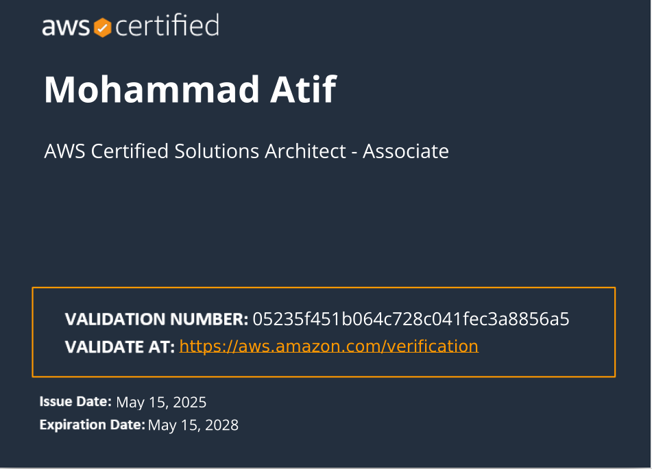 AWS Certified Solutions Architect badge